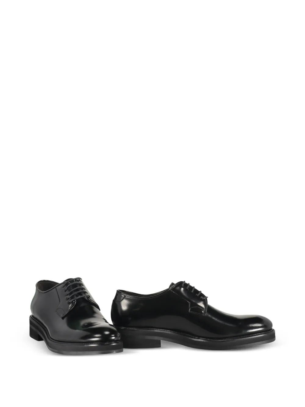 Moorer Campini glanzende leren derby schoenen Zwart