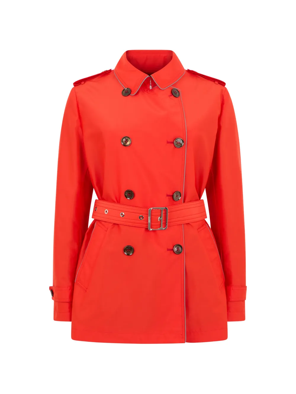 Moorer button double-breasted trench coat - Rosso