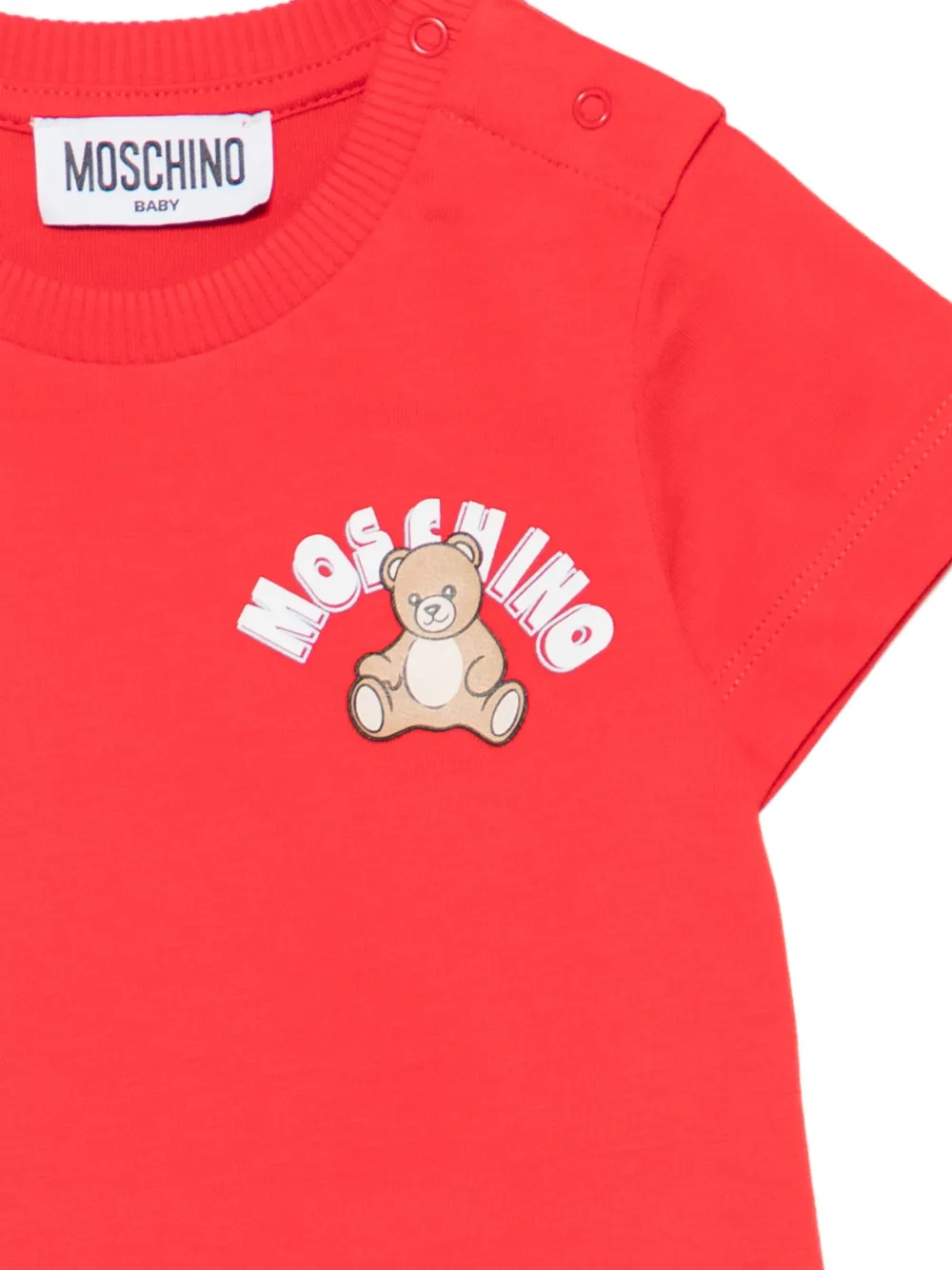 Moschino Kids T-shirt met logoprint Rood