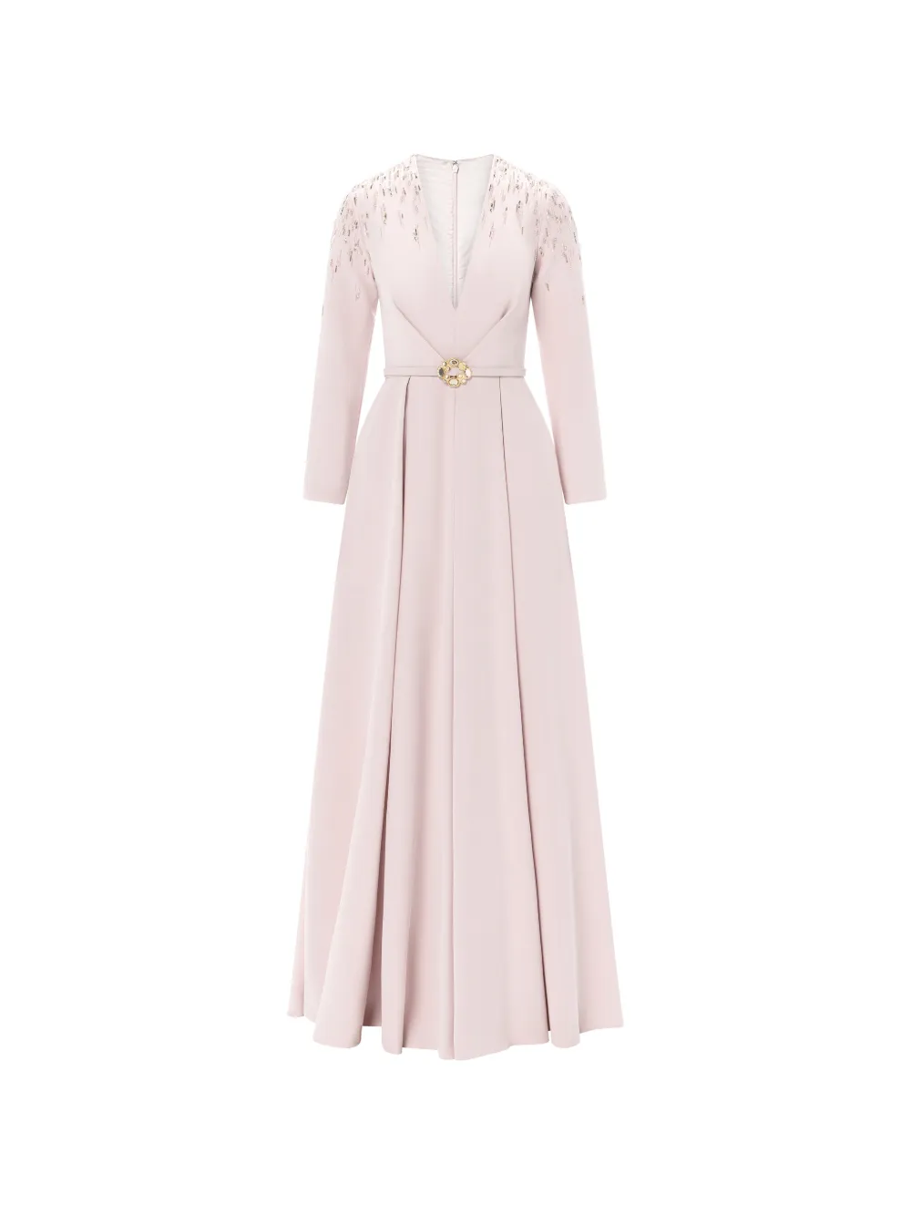 Rami Al Ali paneled beaded gown maxi dress - Rosa