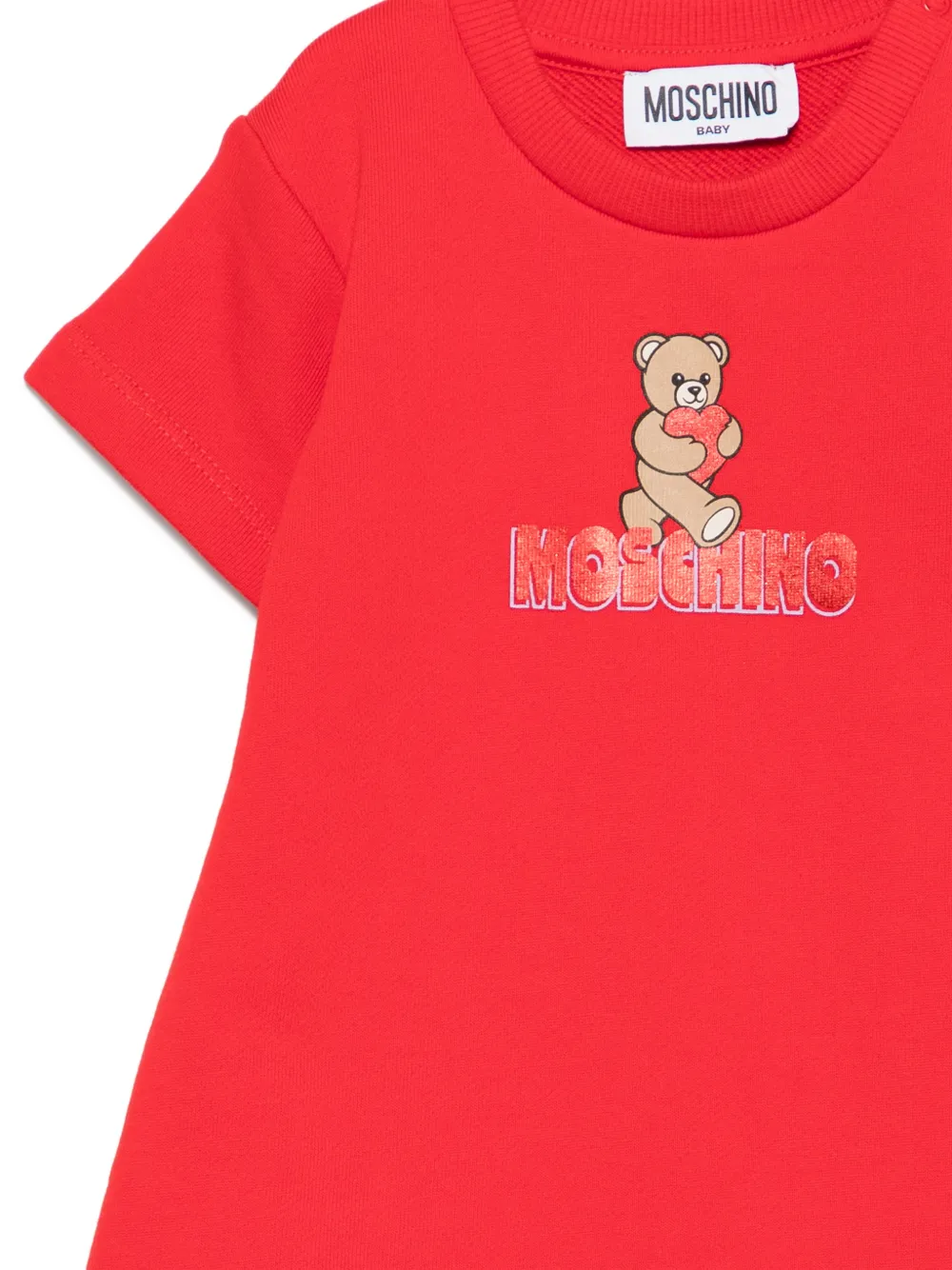 Moschino Kids Jurk met logoprint Rood