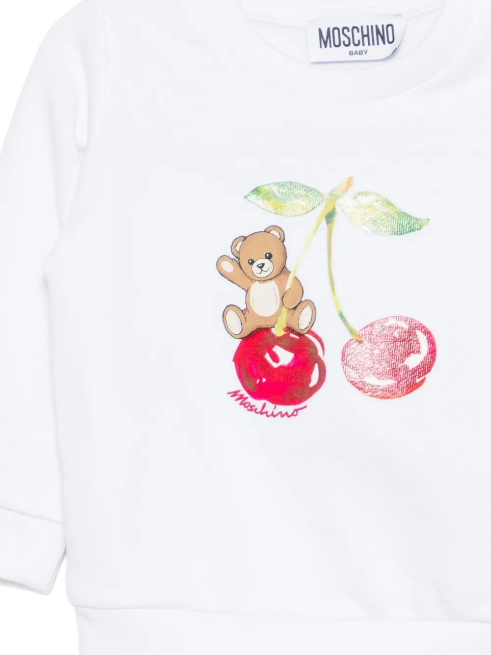 Moschino Kids Sweater met kersenprint Wit