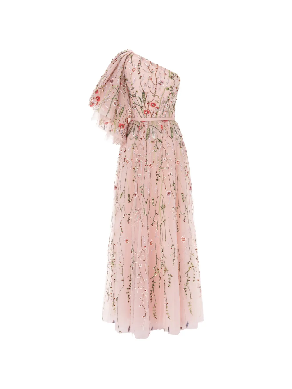 Rami Al Ali beaded one-shoulder gown maxi dress - Rosa
