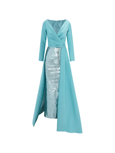 Rami Al Ali overlap sequin-skirt maxi dress