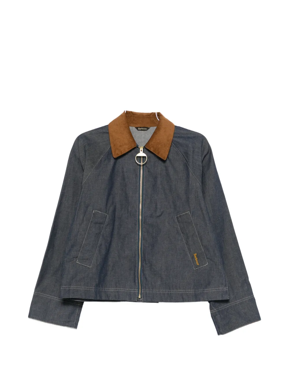 Barbour Freckleton Denim Jacket Dress Contrast Collar Cuffs In Blue