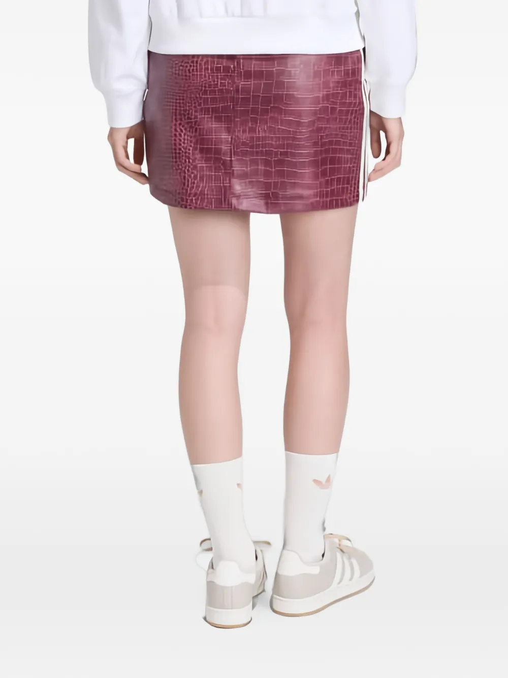 adidas Mini-rok met krokodillen-reliëf Rood