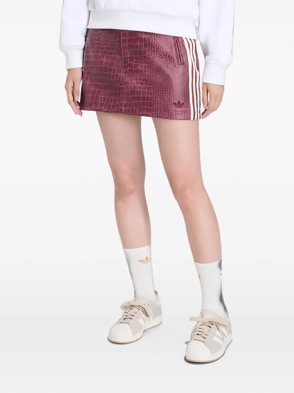 adidas Mini-rok met krokodillen-reliëf Rood