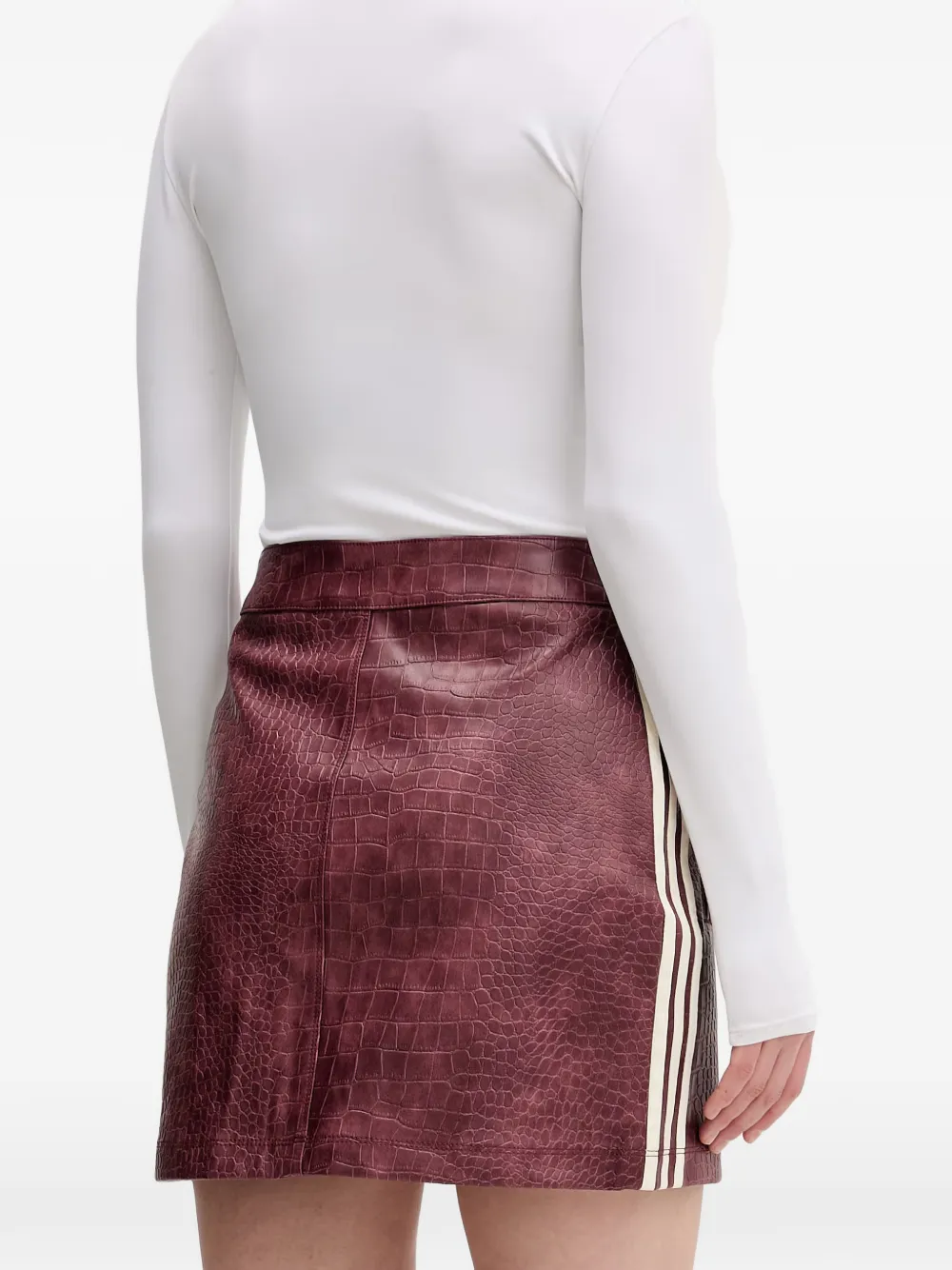 adidas Mini-rok met krokodillen-reliëf Rood