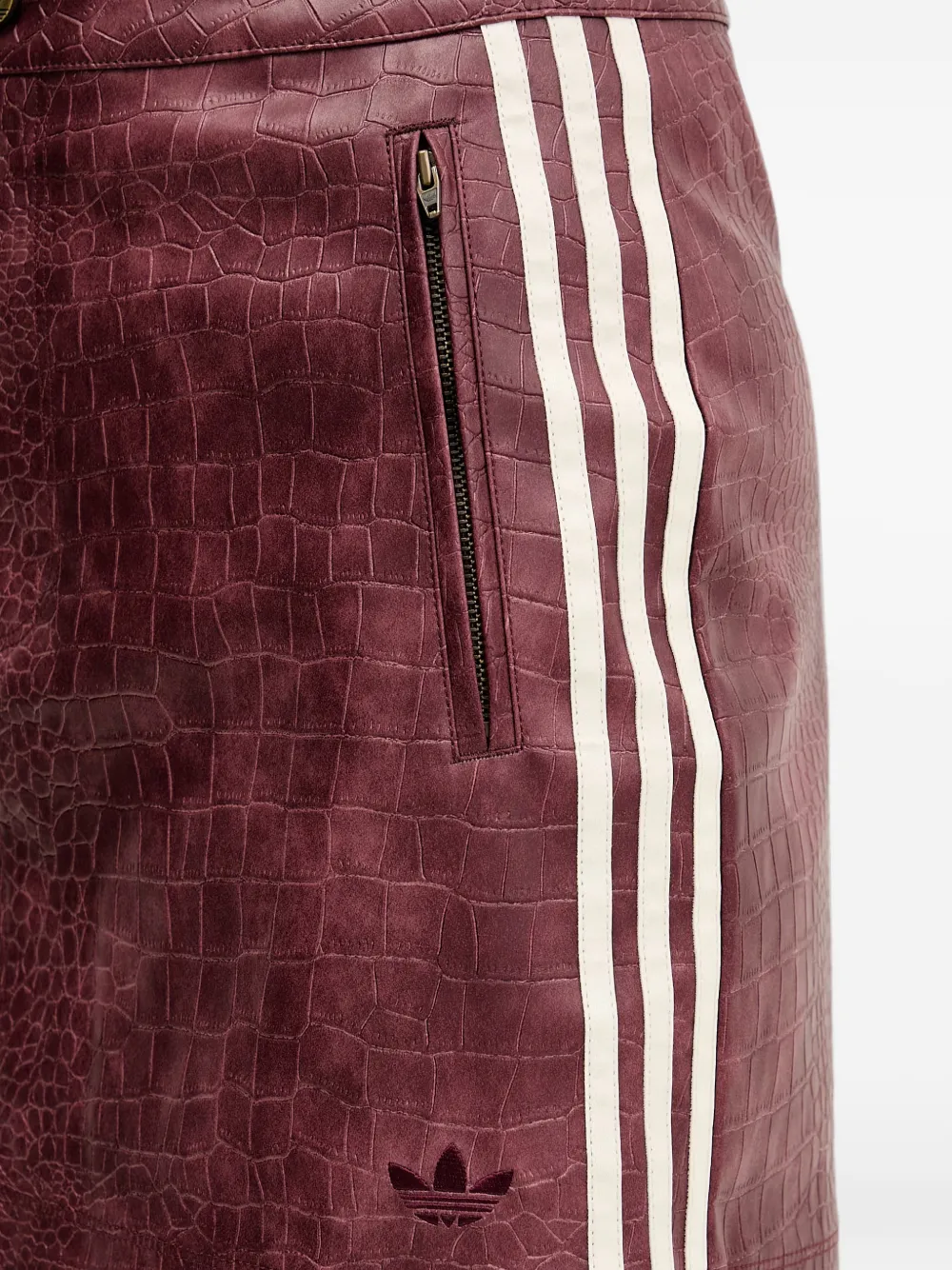 adidas Mini-rok met krokodillen-reliëf Rood