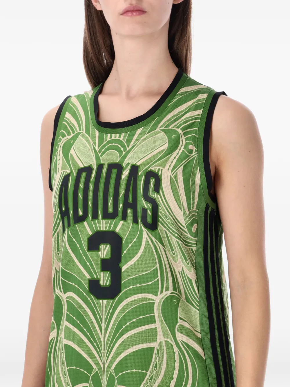 adidas x Farm Rio mouwloze maxi-jurk met bloemen Groen