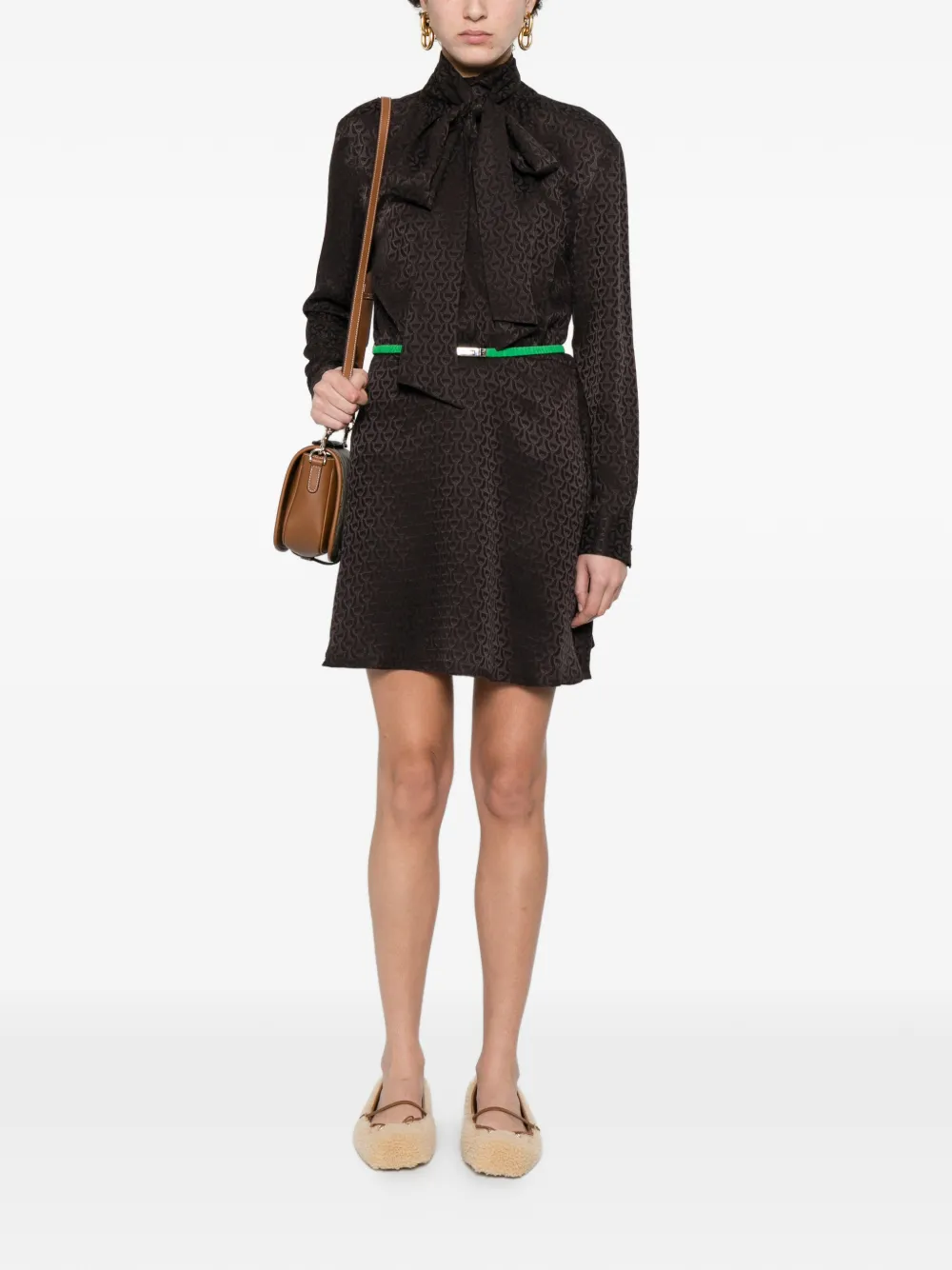 Gucci Jurk met jacquard-patroon Bruin