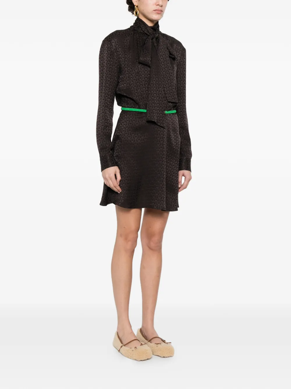 Gucci Jurk met jacquard-patroon Bruin