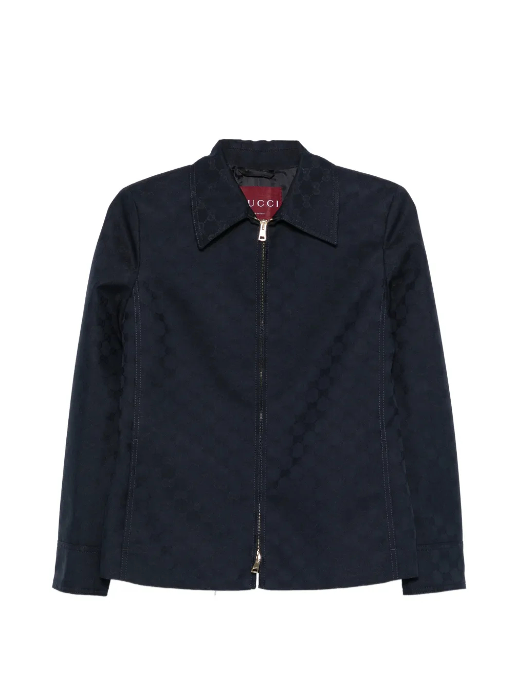 Gucci logo-pattern zip-fastening jacket - Blau