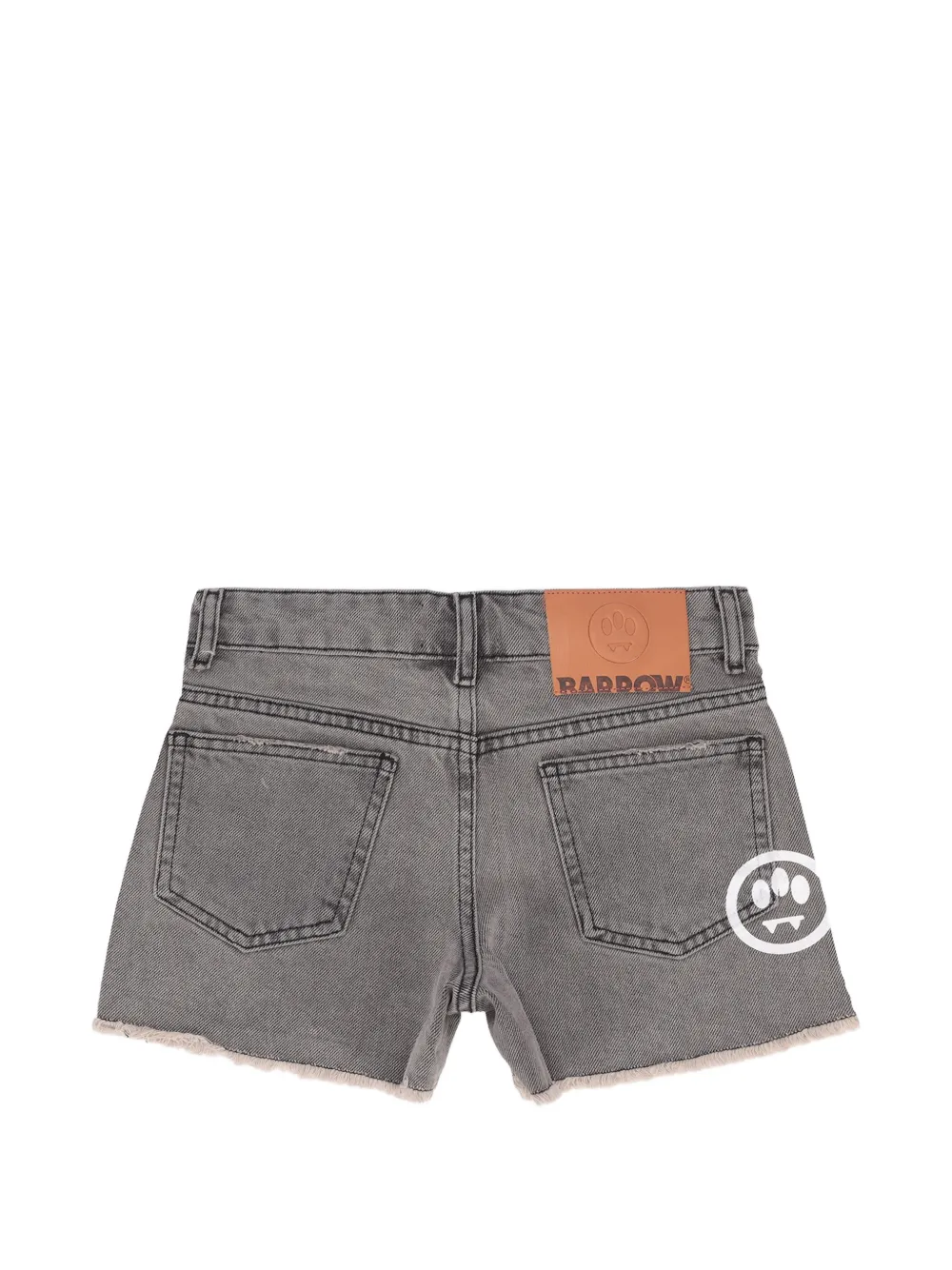  Barrow Kids Frayed Denim Shorts - Grey 