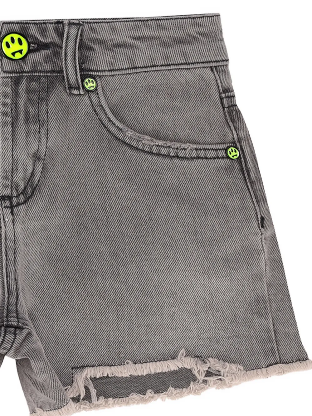  Barrow Kids Frayed Denim Shorts - Grey 
