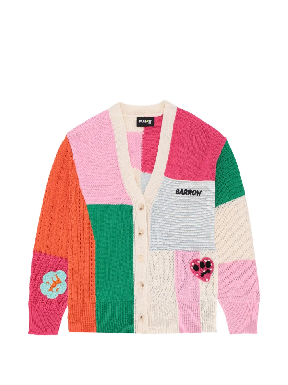 Barrow kids Cardigan con design patchwork - Rosa