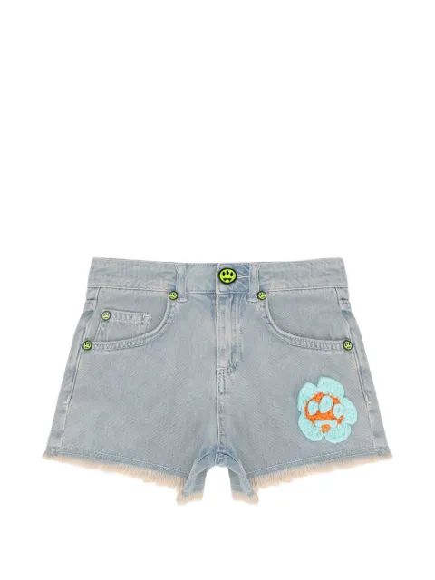 Barrow kids appliqué frayed shorts