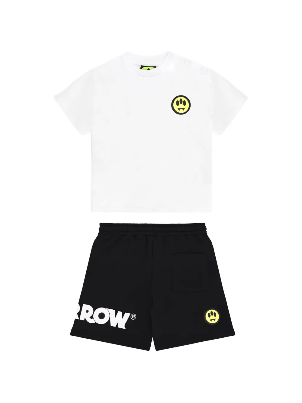 Barrow kids logo-detail shorts set - Bianco