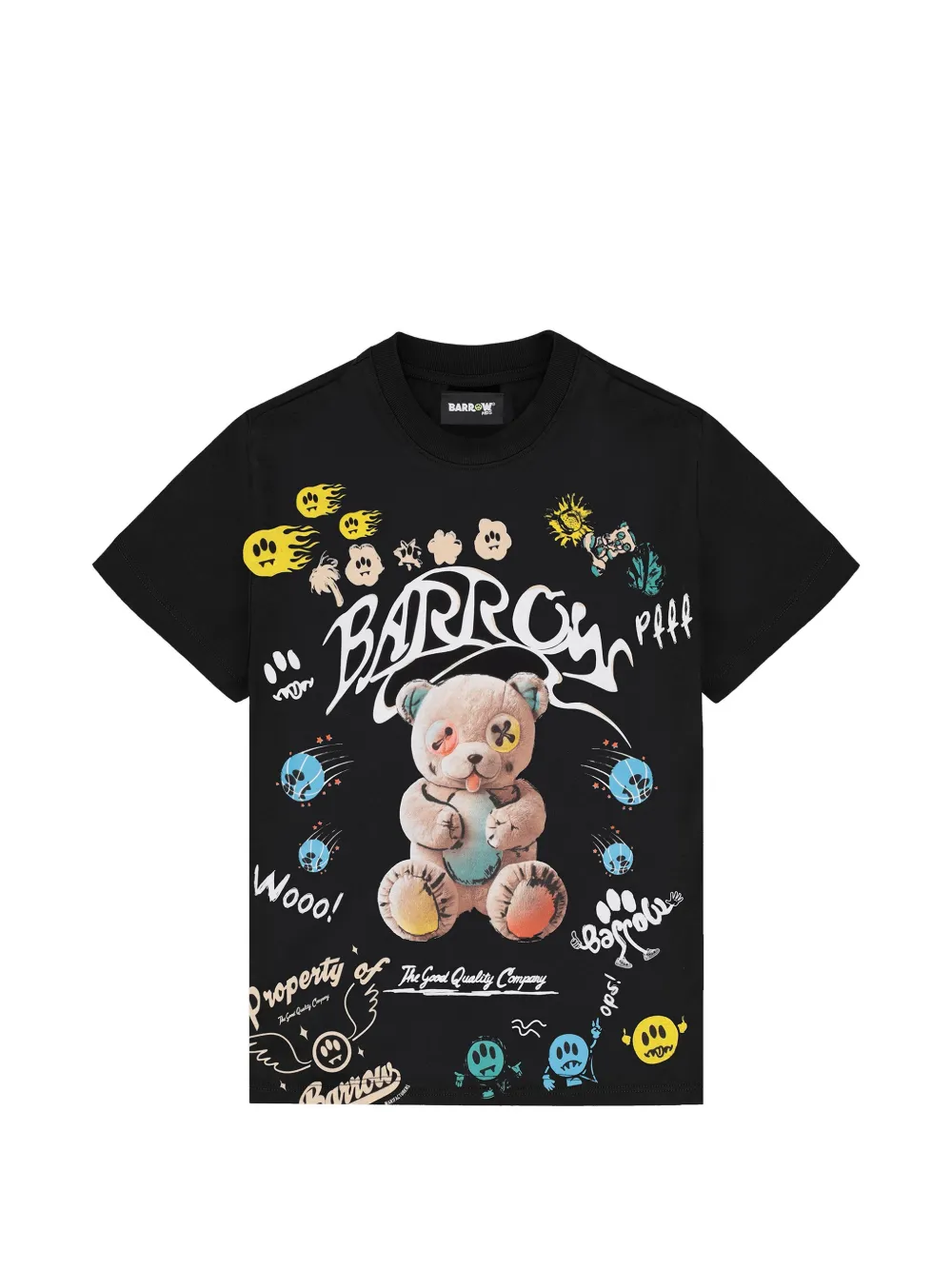 Barrow kids print-detail crew neck T-shirt - Nero