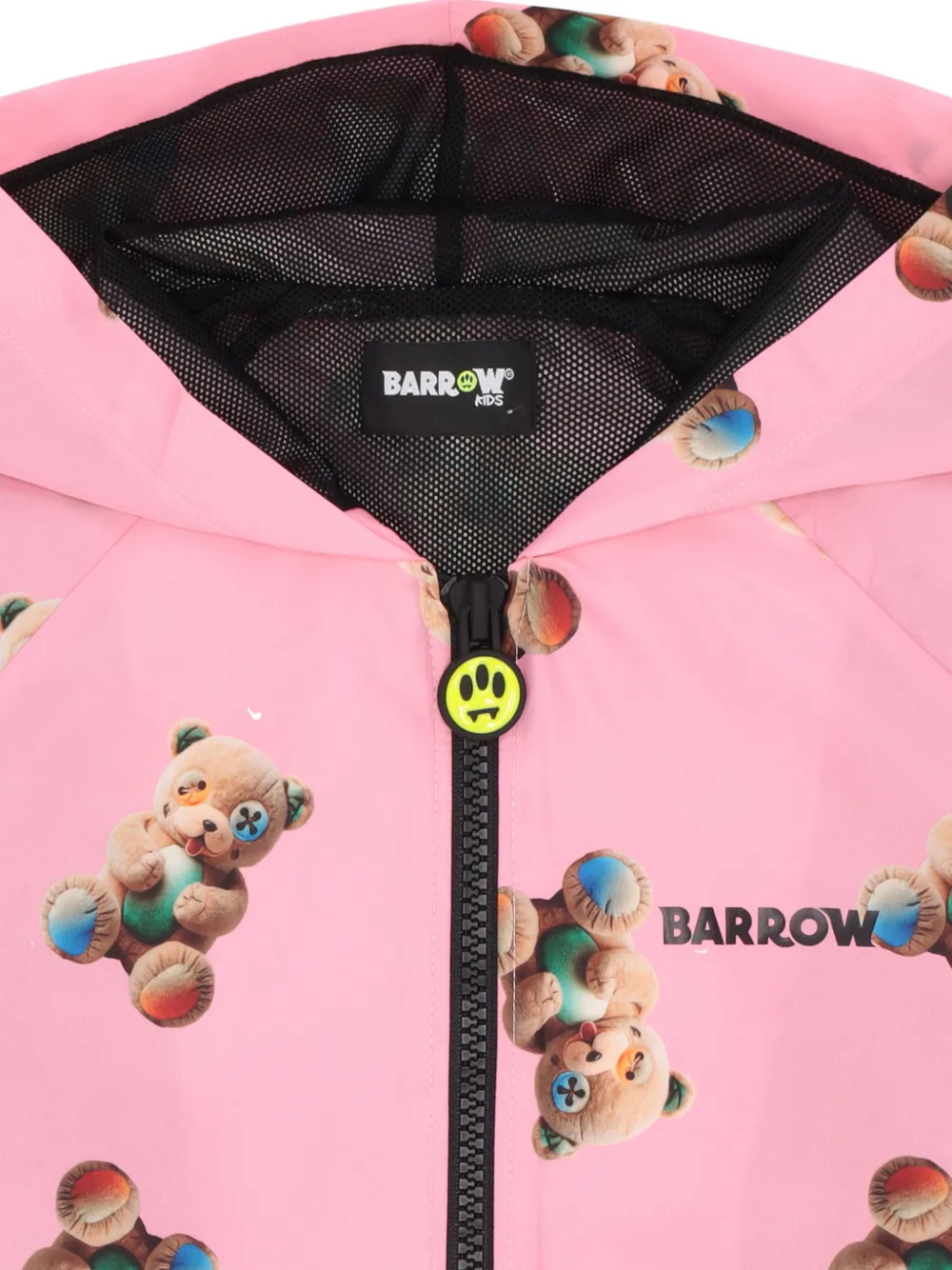 Barrow kids Jack met capuchon en teddyprint Roze