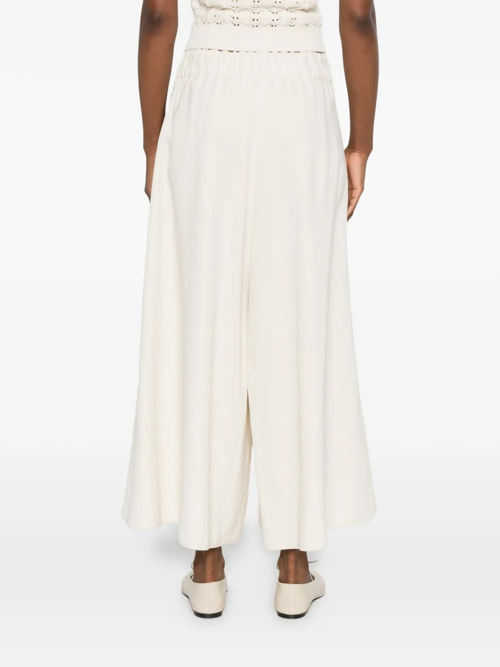 Dusan Broek met elastische taille Beige