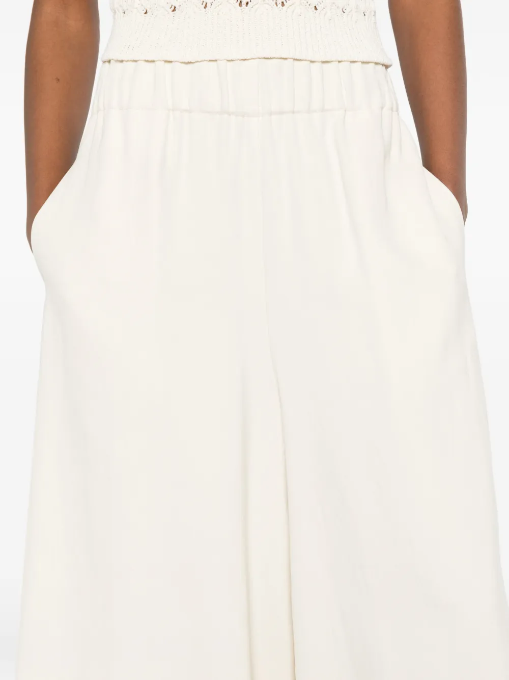 Dusan Broek met elastische taille Beige