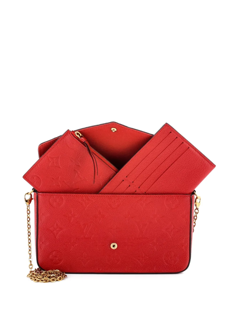 Louis Vuitton Pre-Owned Felicie Pochette Monogram Empreinte Leather crossbody bag - Rosso