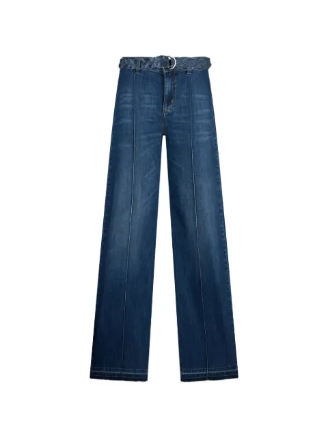 LIU JO braided-belt flared jeans