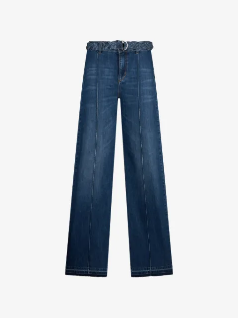 LIU JO braided-belt flared jeans