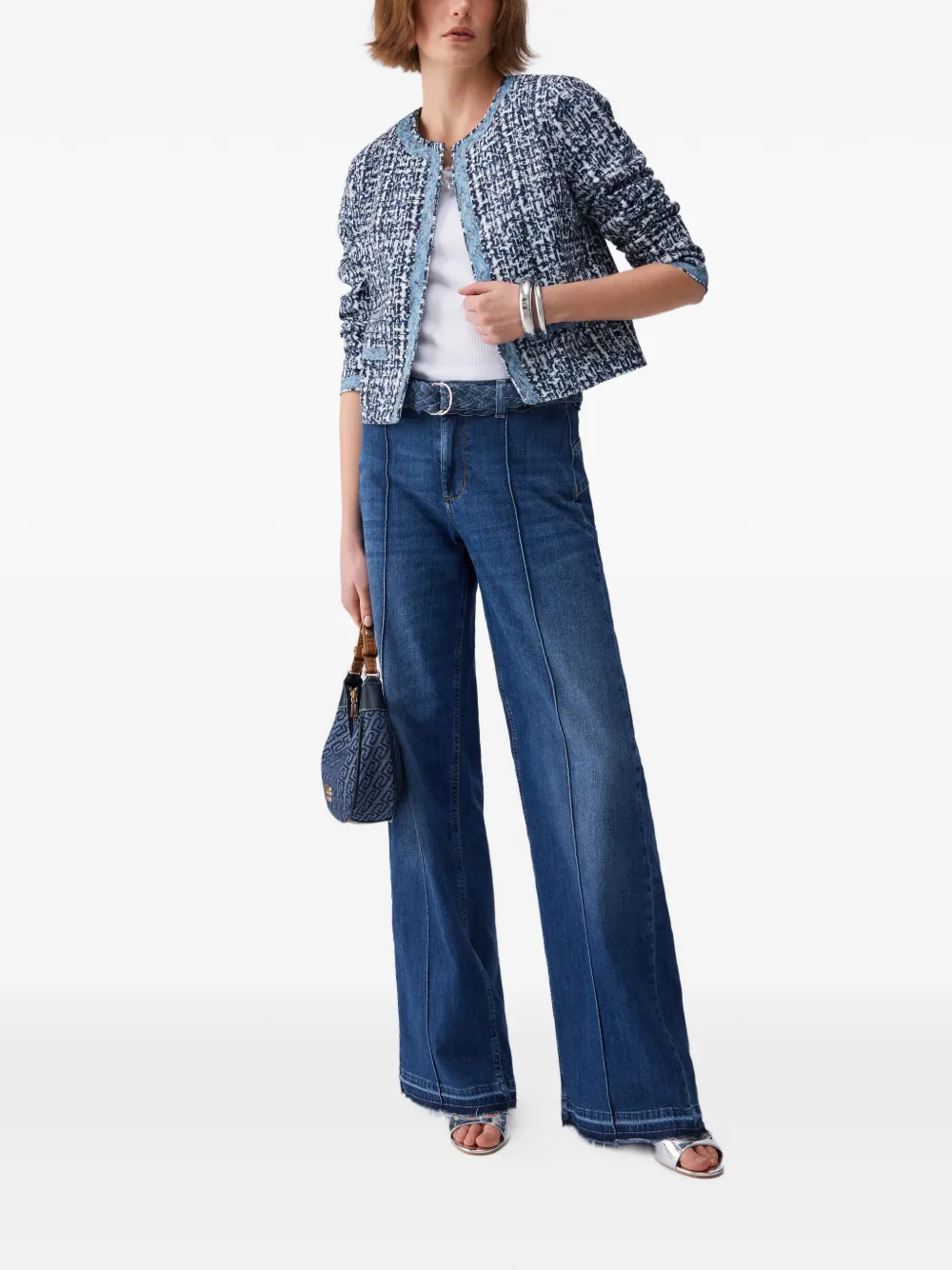  Liu Jo Braided-belt Flared Jeans - Blue 