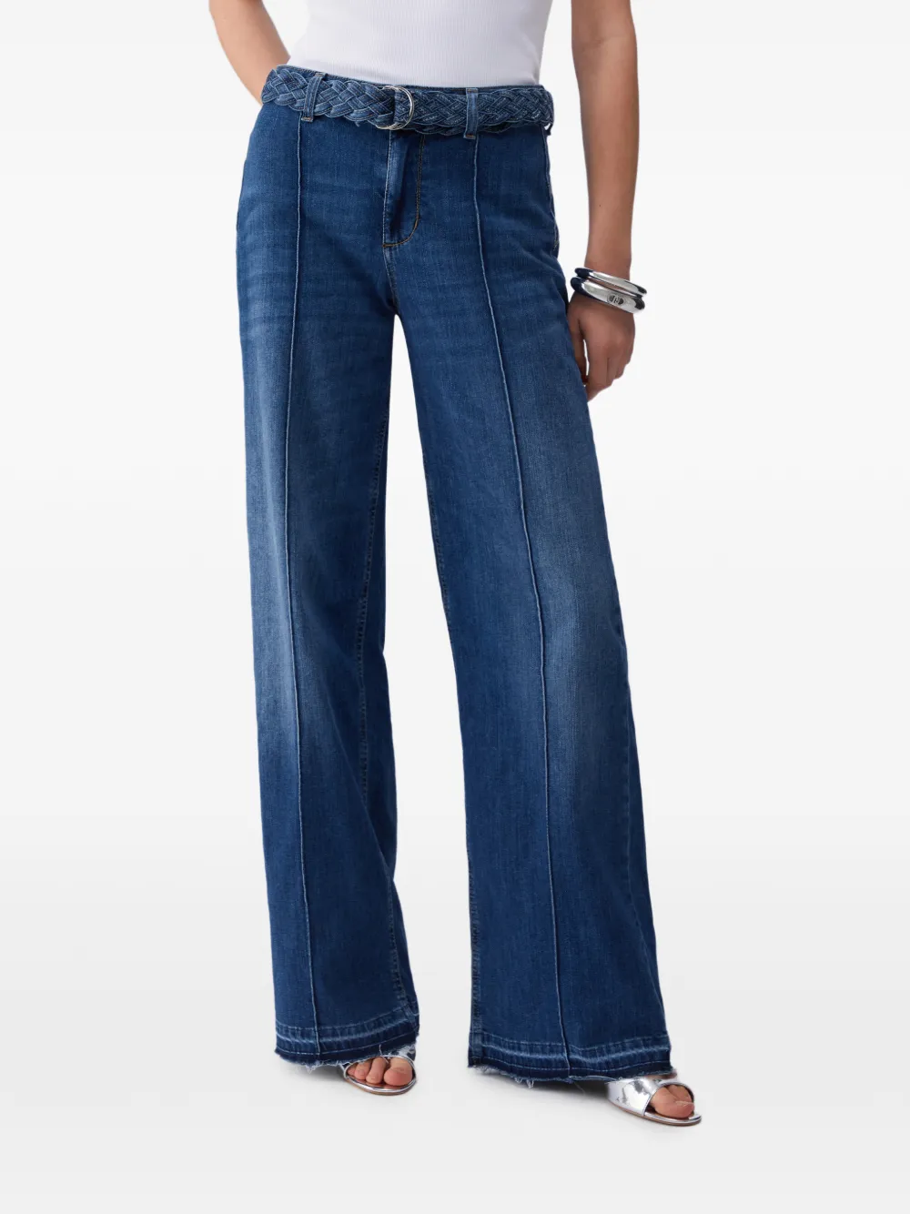  Liu Jo Braided-belt Flared Jeans - Blue 