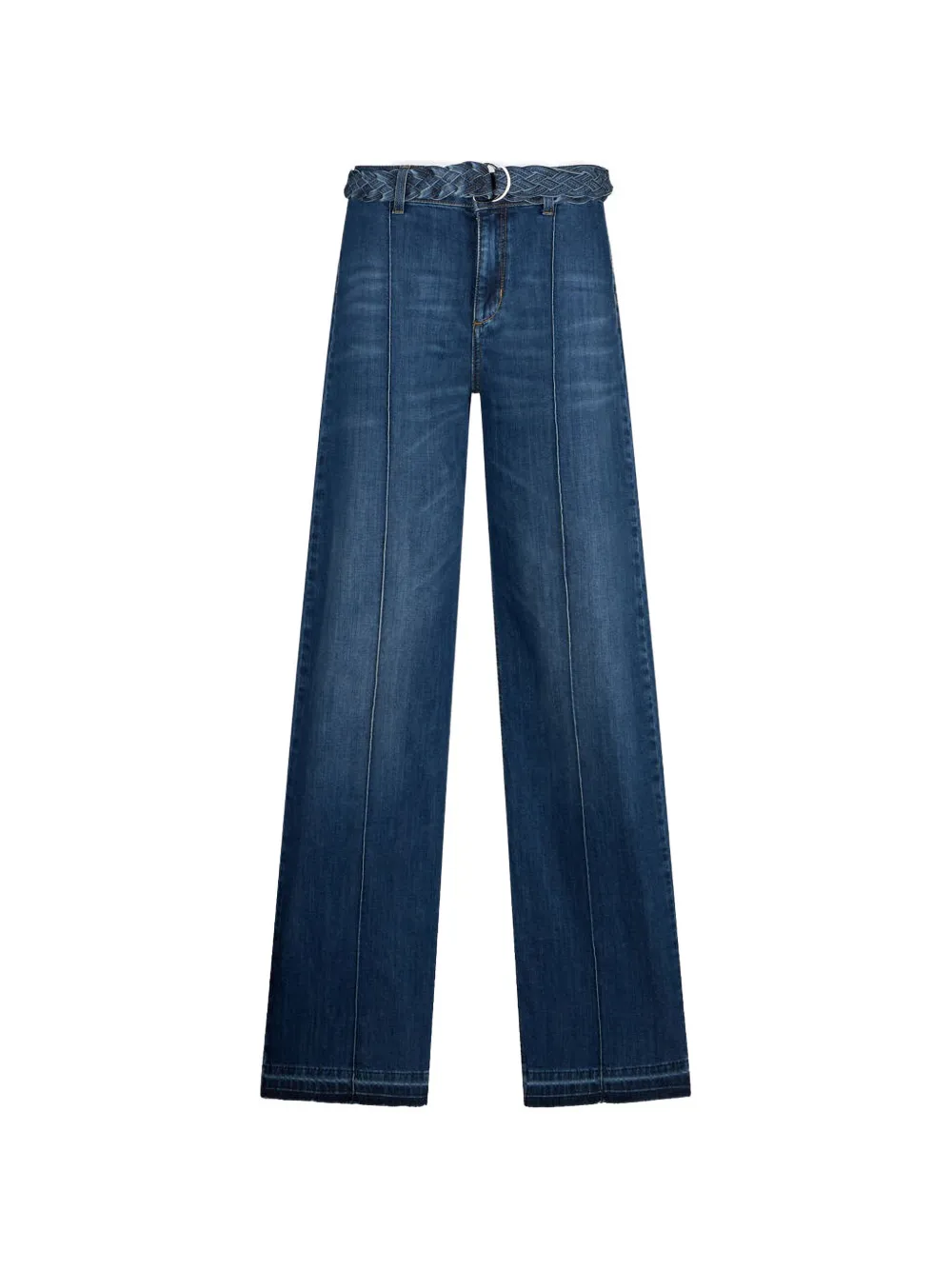 LIU JO braided-belt flared jeans - Blau