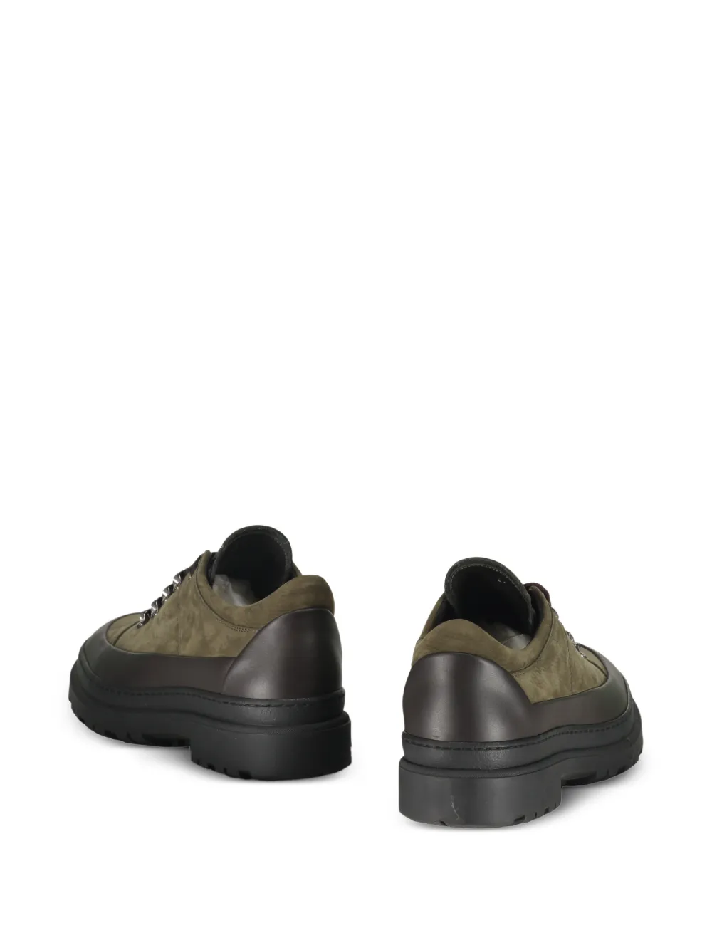 Moorer Roque Leather Lace-up Hiking Boots in Green, view 3