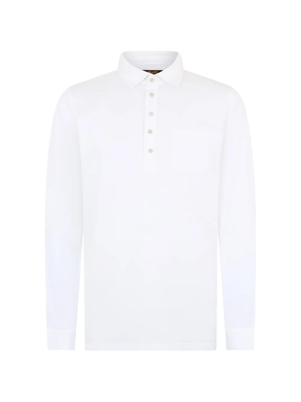 Moorer Pierre long-sleeve button polo shirt - Bianco