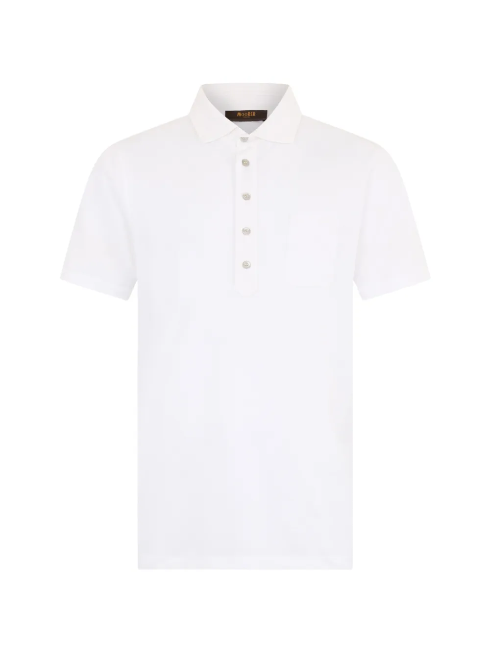 Moorer button collar polo shirt - Bianco