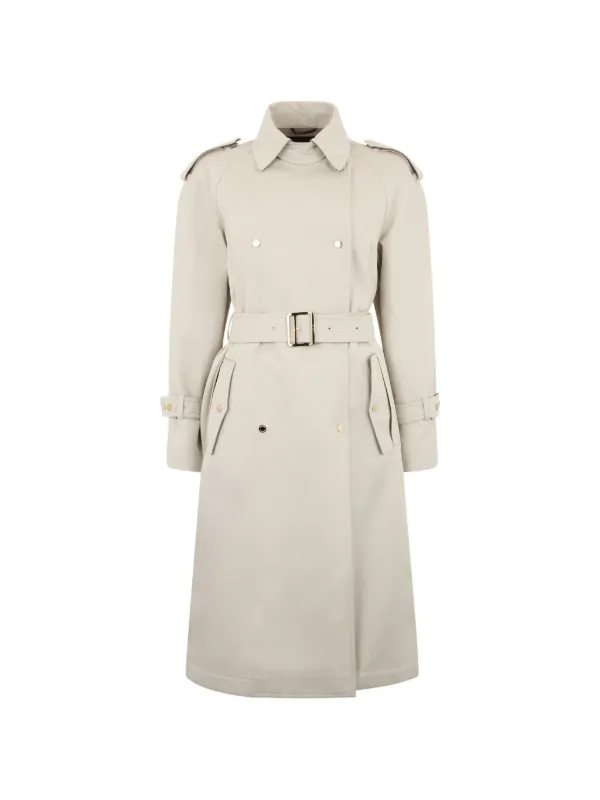 Moorer Brigitte Trench Coat in Neutrals