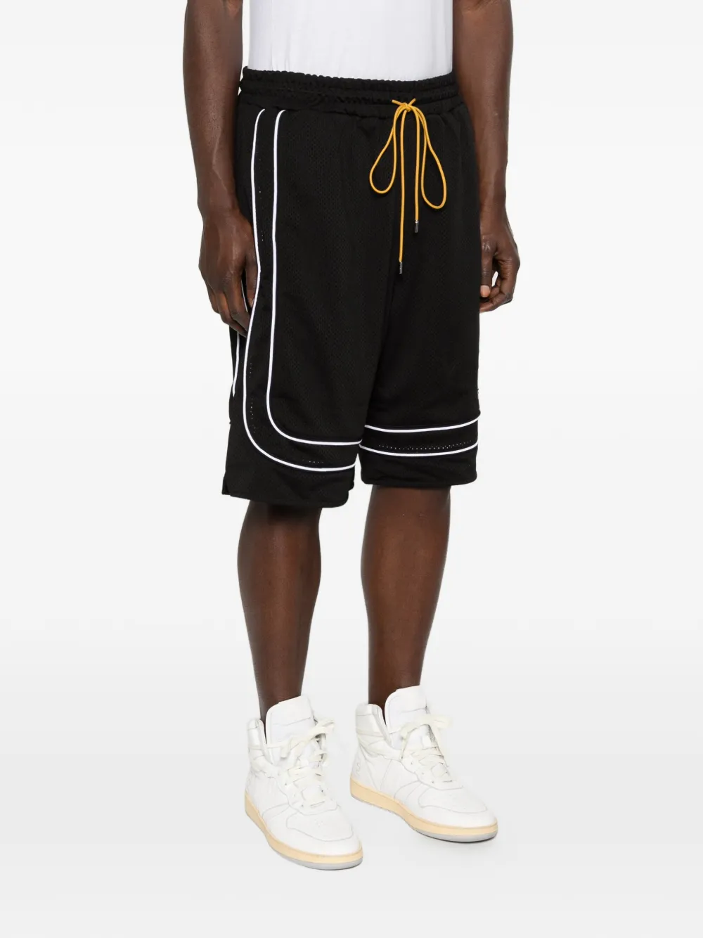 RHUDE Gestreepte shorts met trekkoord Zwart