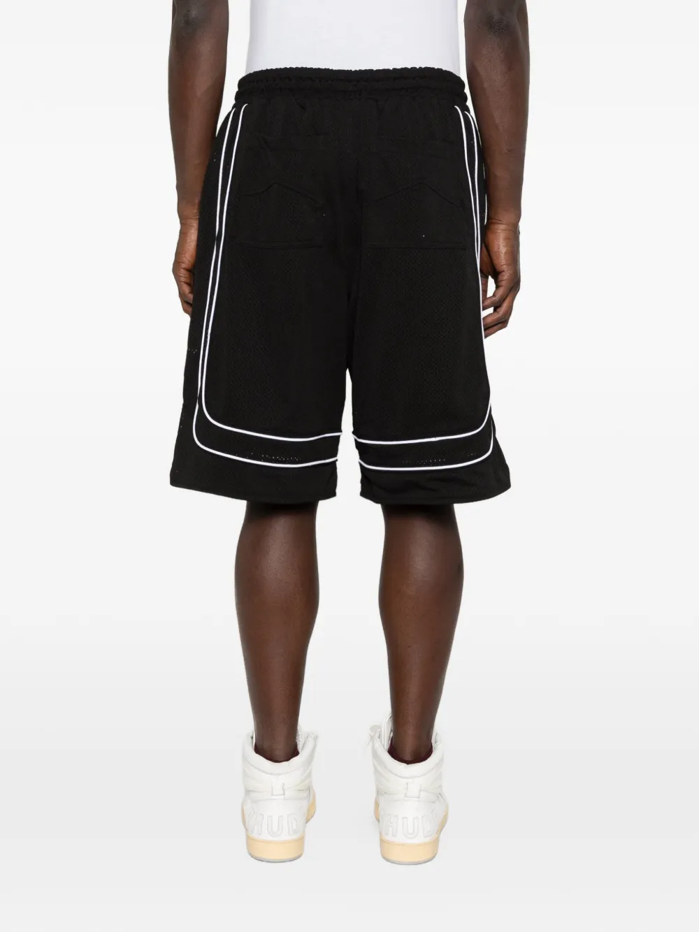 RHUDE Gestreepte shorts met trekkoord Zwart