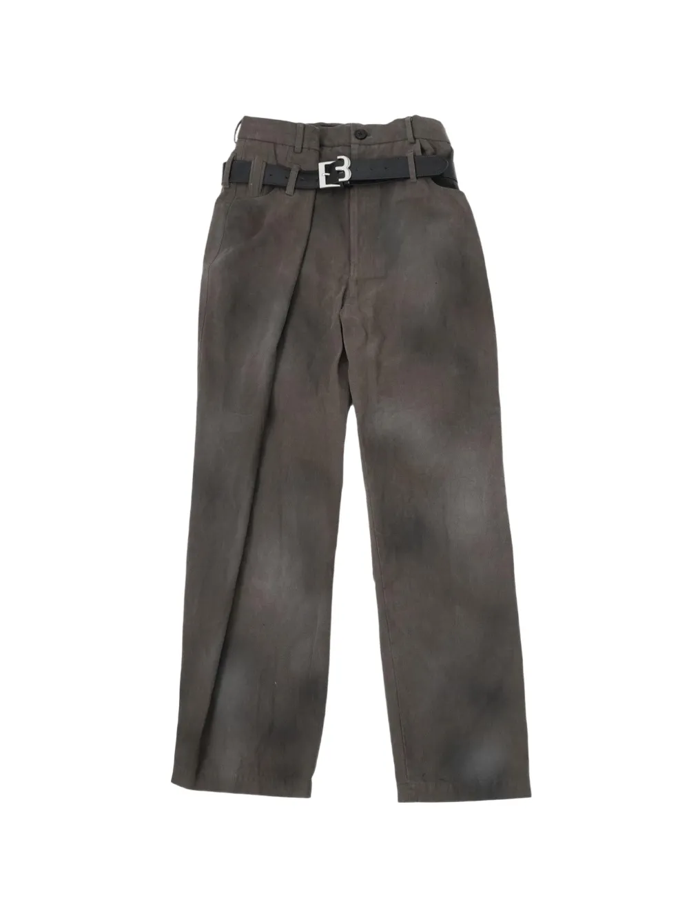 BONBOM Belt-Press-Made Tuck trousers - Grigio