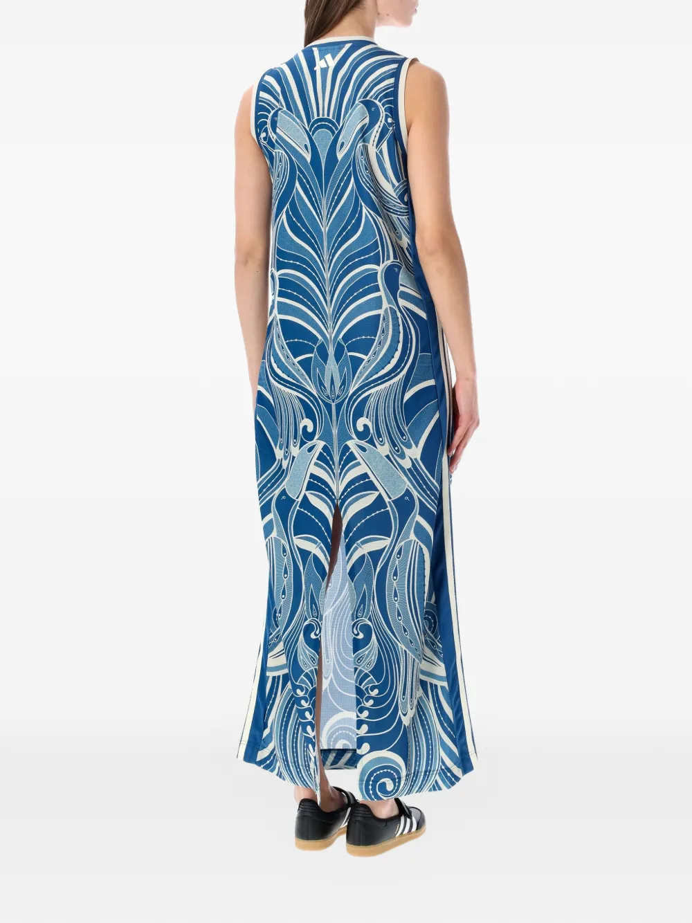 adidas x Farm Rio maxi-jurk met print Blauw