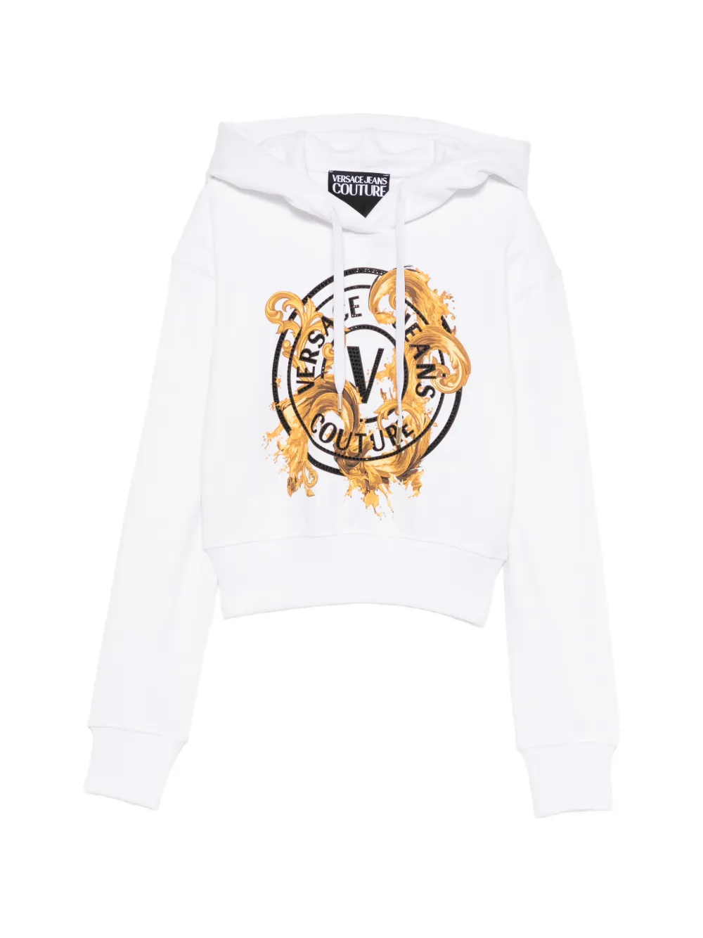 Versace Jeans Couture logo-print hoodie - Bianco