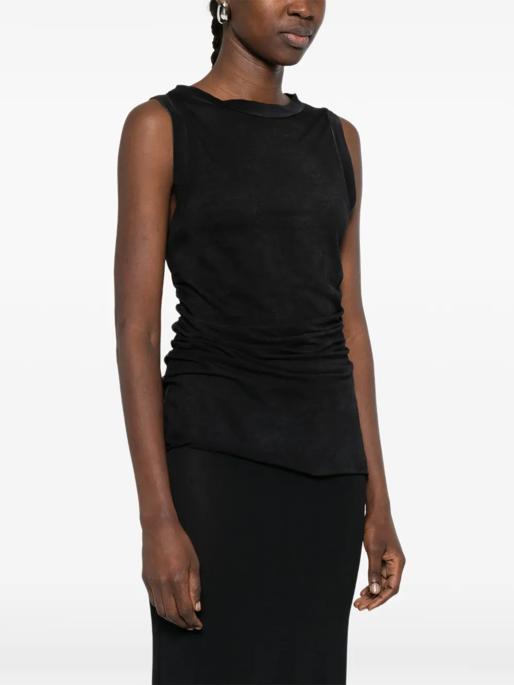  Avant Toi Gathered Top - Black 
