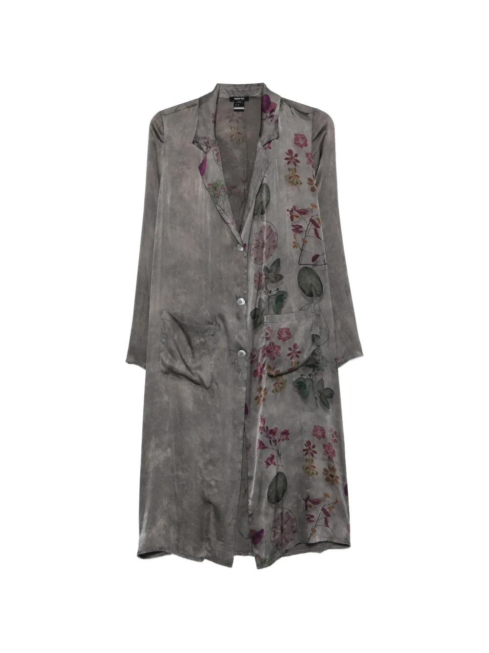 Avant Toi floral print coat - Grey