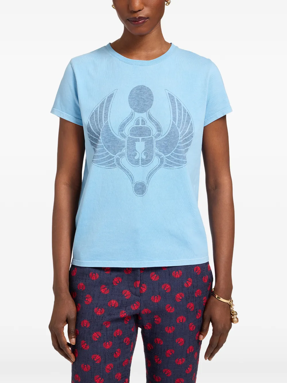 La DoubleJ T-shirt met grafische print Blauw
