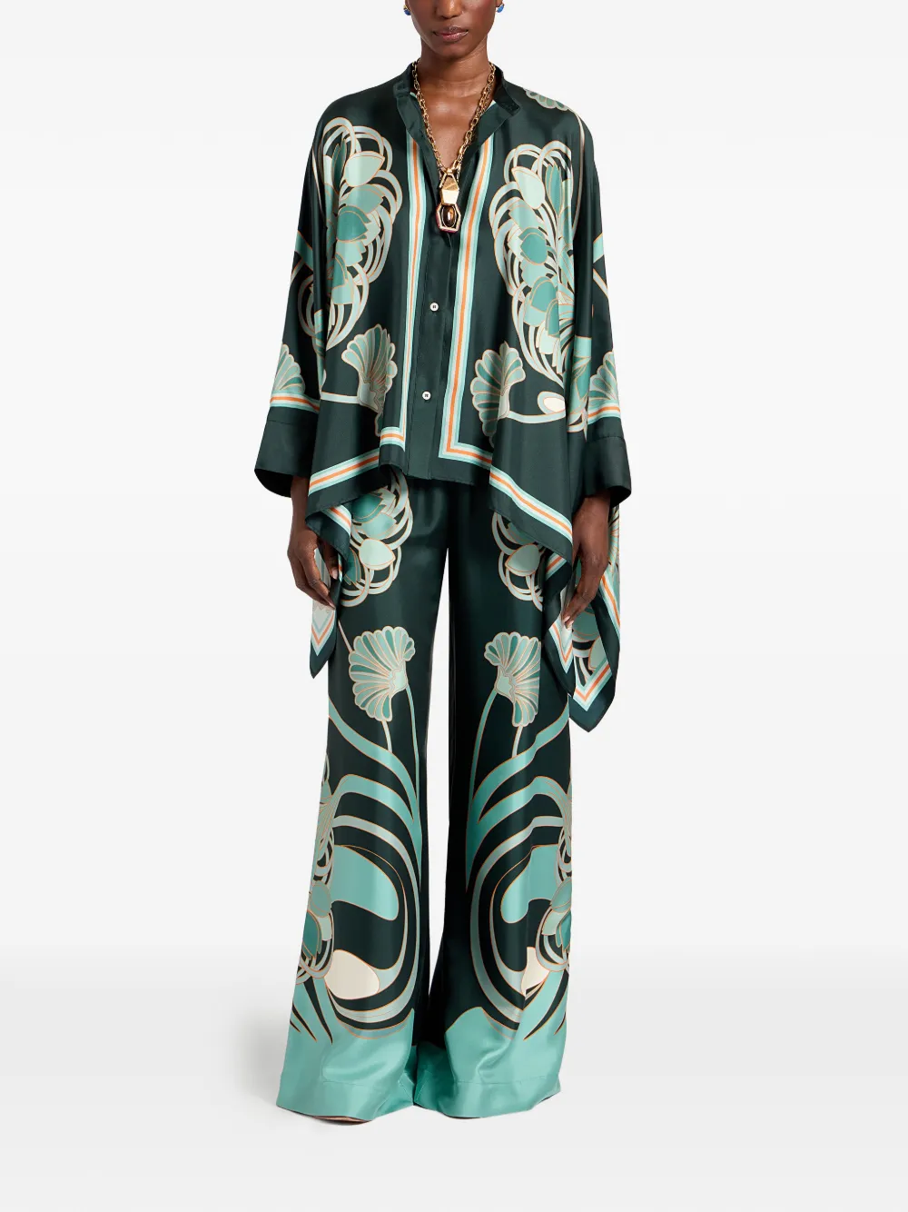 La DoubleJ Zijden blouse Groen