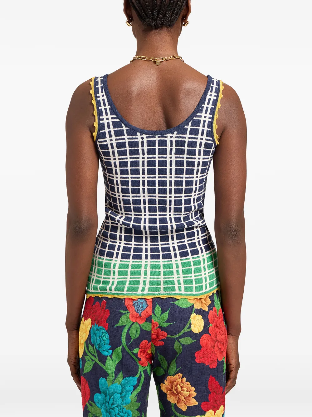 La Doublej Check Ribbed Top In Multi