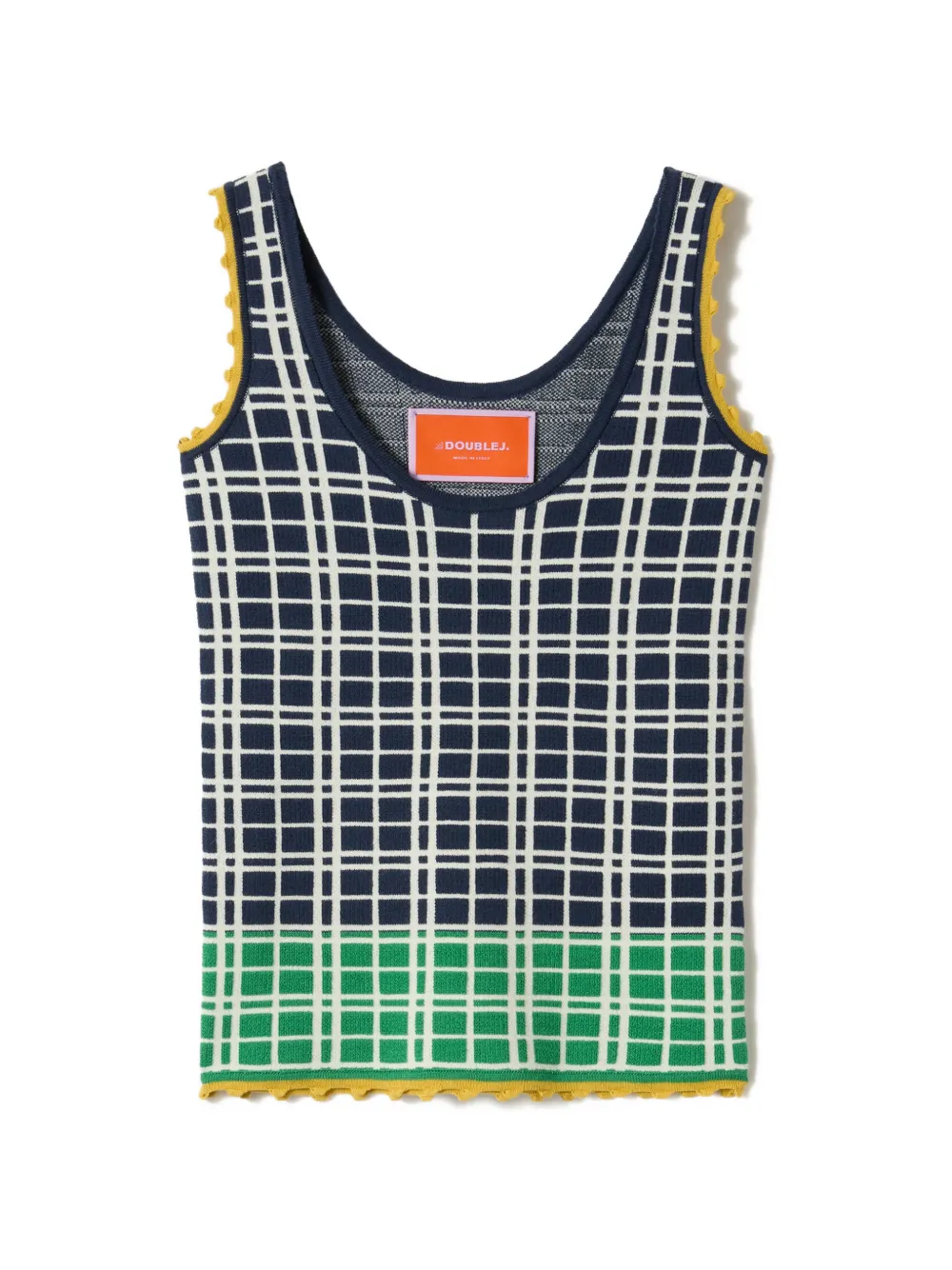 La DoubleJ Top a quadri - Blu