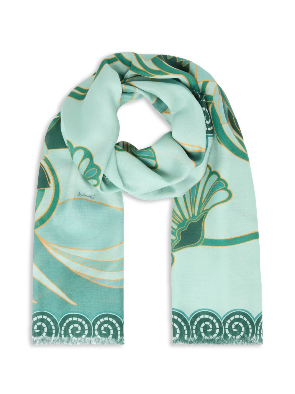 La DoubleJ Sjaal met bloemenprint Groen