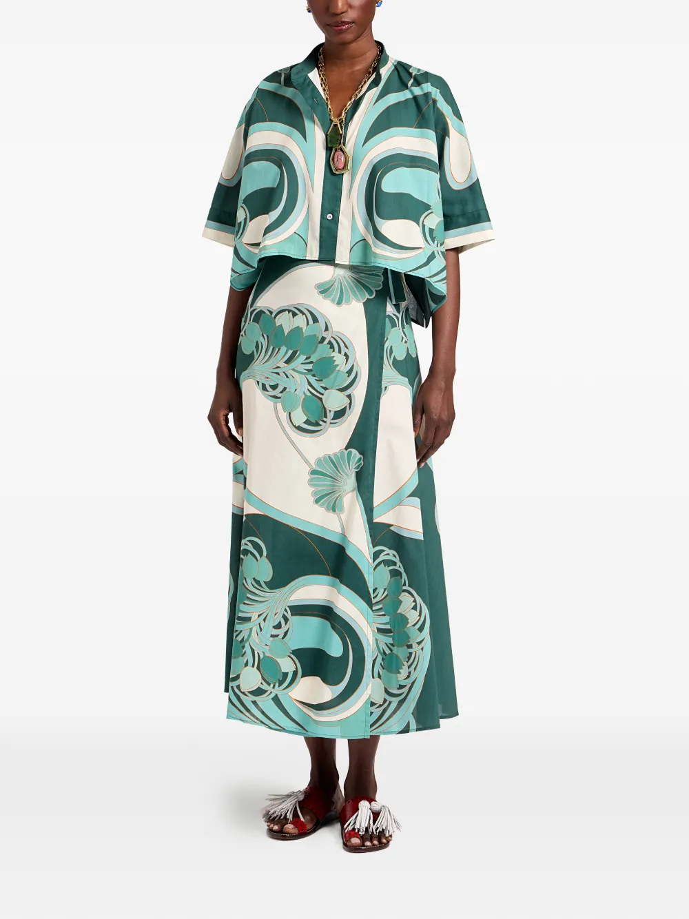 La DoubleJ Foulard mini-blouse Groen