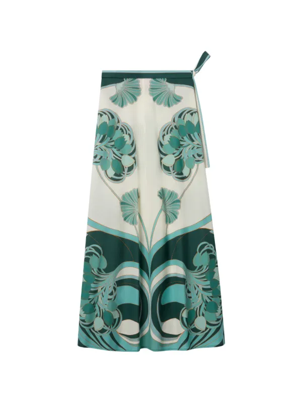 La DoubleJ Sarong Skirt in Green